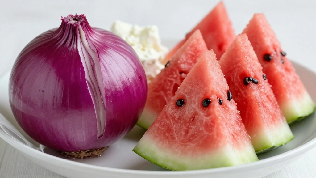 Chilling Summer Watermelon Feta Salad: Refreshing and Perfect for Picnics - Step 5: Slice the Red Onion 1