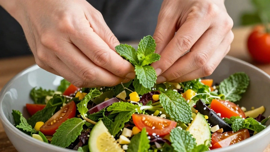Chilling Summer Watermelon Feta Salad: Refreshing and Perfect for Picnics - Step 6: Tear the Mint Leaves 1