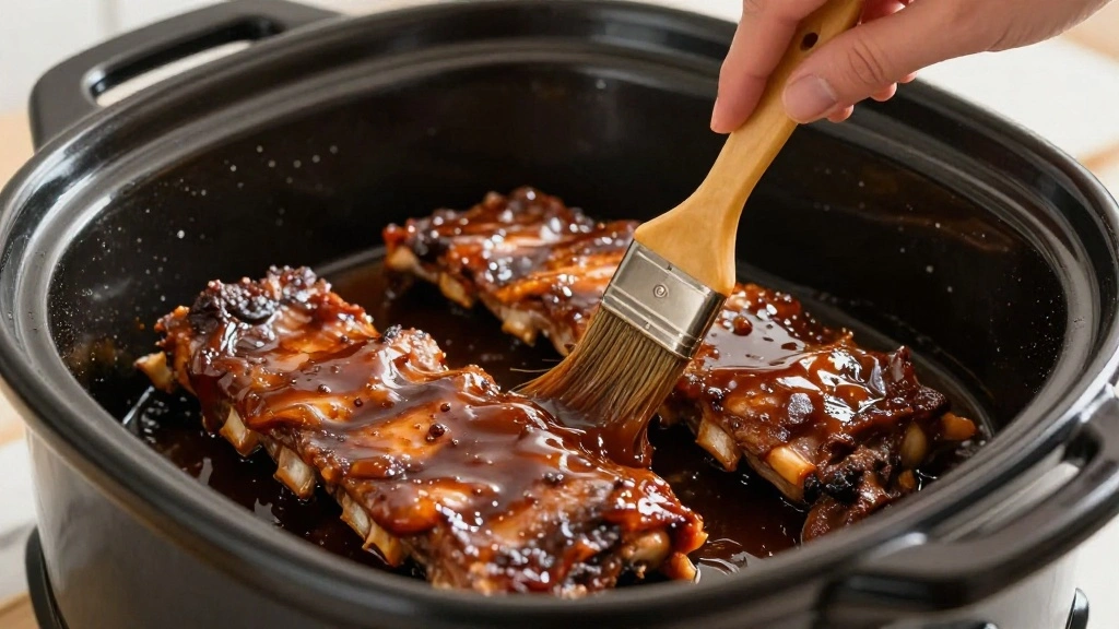 Slow Cooker BBQ Ribs: Fall-Off-The-Bone Goodness - Step 7: Baste the Ribs 1