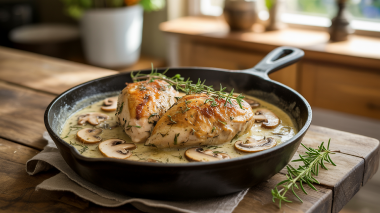 Creamy Mushroom Chicken Recipe – Easy One Pan Dinner