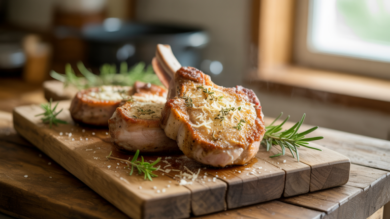 Garlic Parmesan Pork Chops Recipe – Juicy & Flavorful