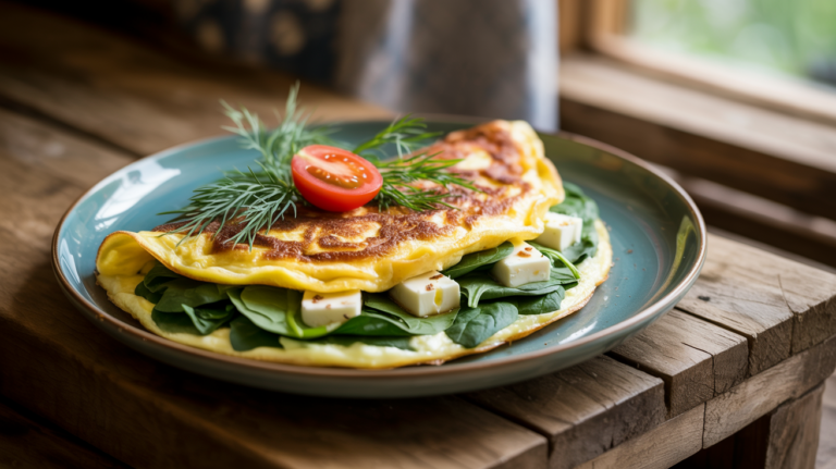 Spinach Feta Omelette Recipe – Perfect Mediterranean Breakfast