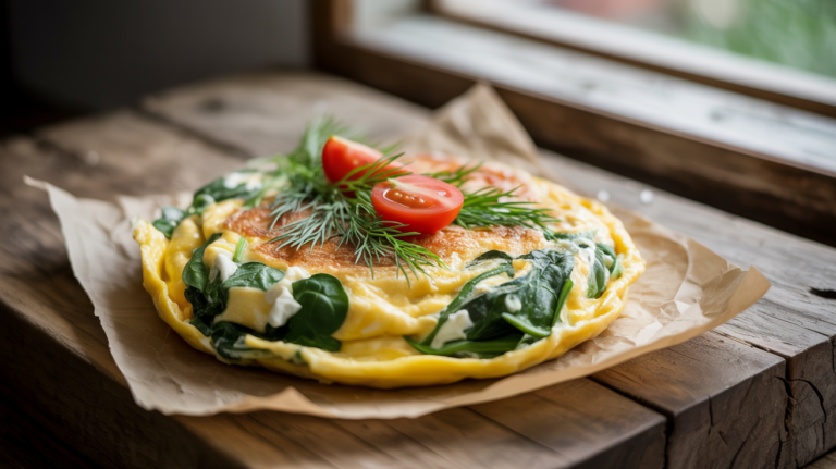 Spinach Feta Omelette Recipe – Easy 10-Minute Breakfast