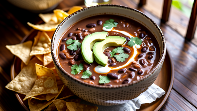 Slow Cooker Black Bean Soup Recipe (Easy & Hearty)