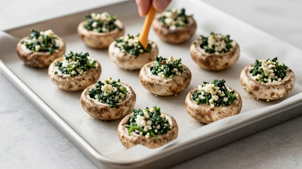 Easy and Flavorful Spinach and Feta Stuffed Mushrooms: Perfect Party Appetizer - Step 5: Stuff the Mushrooms 1