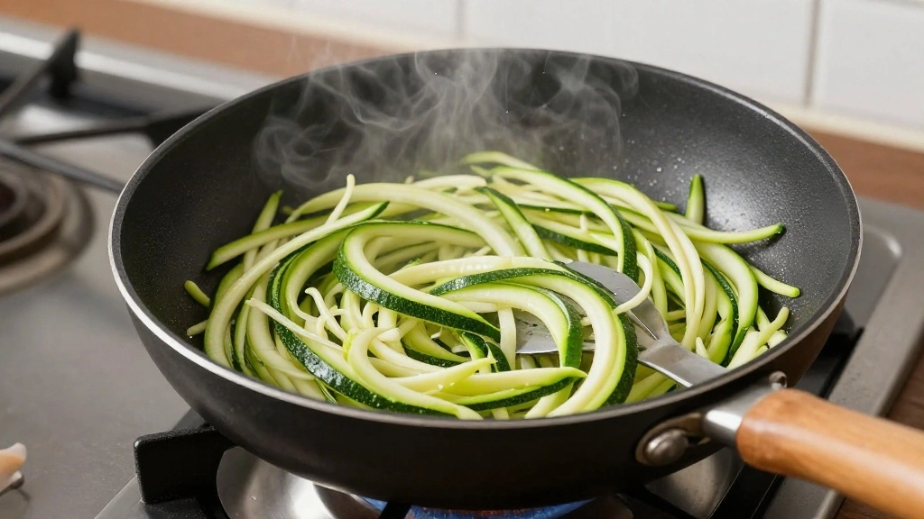 Healthy Zucchini Noodles with Avocado Pesto: A Keto-Friendly Delight - Step 5: Sauté Zucchini Noodles 1