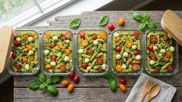 Pesto Pasta Salad Meal Prep (Fresh and Easy)